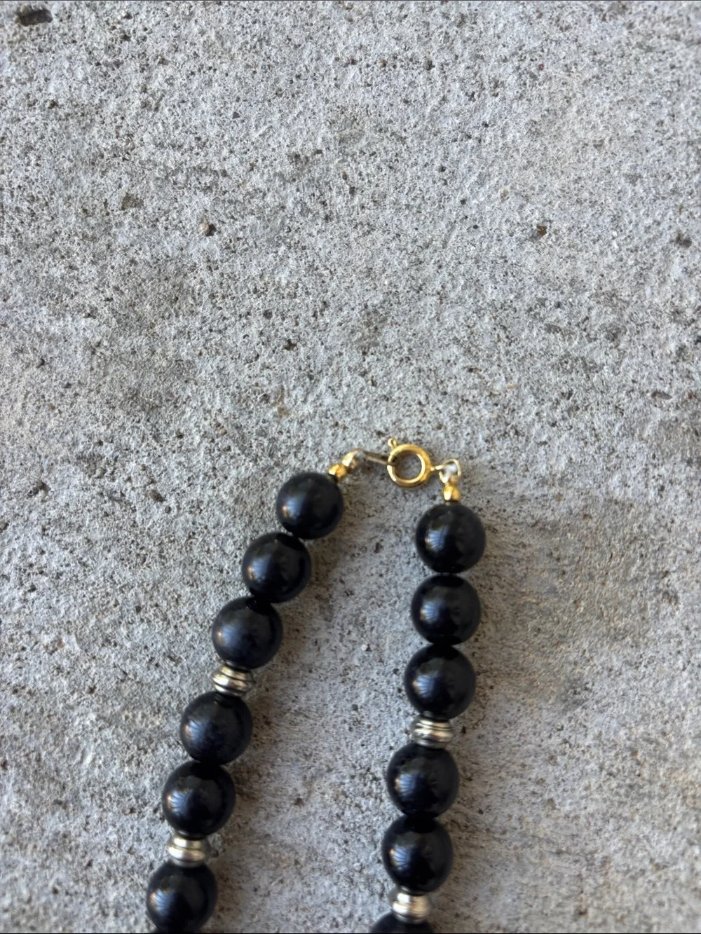 Vintage Black Modernist Statement with Sculpted Black Enamel Pendant